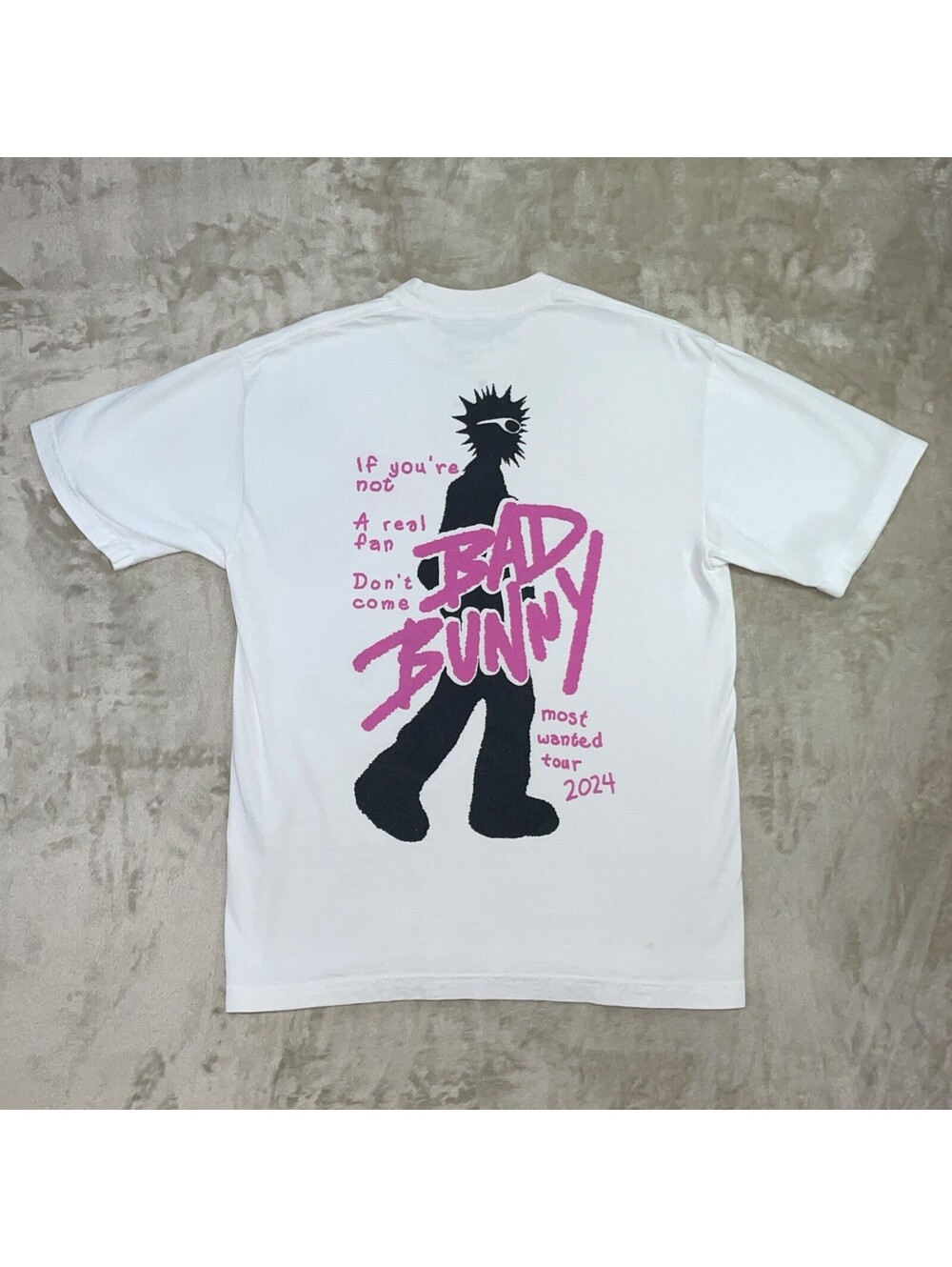 Bad Bunny Most Wanted Tour Shirt 2024 Concert Merch Nadie Sabe White Mens Medium